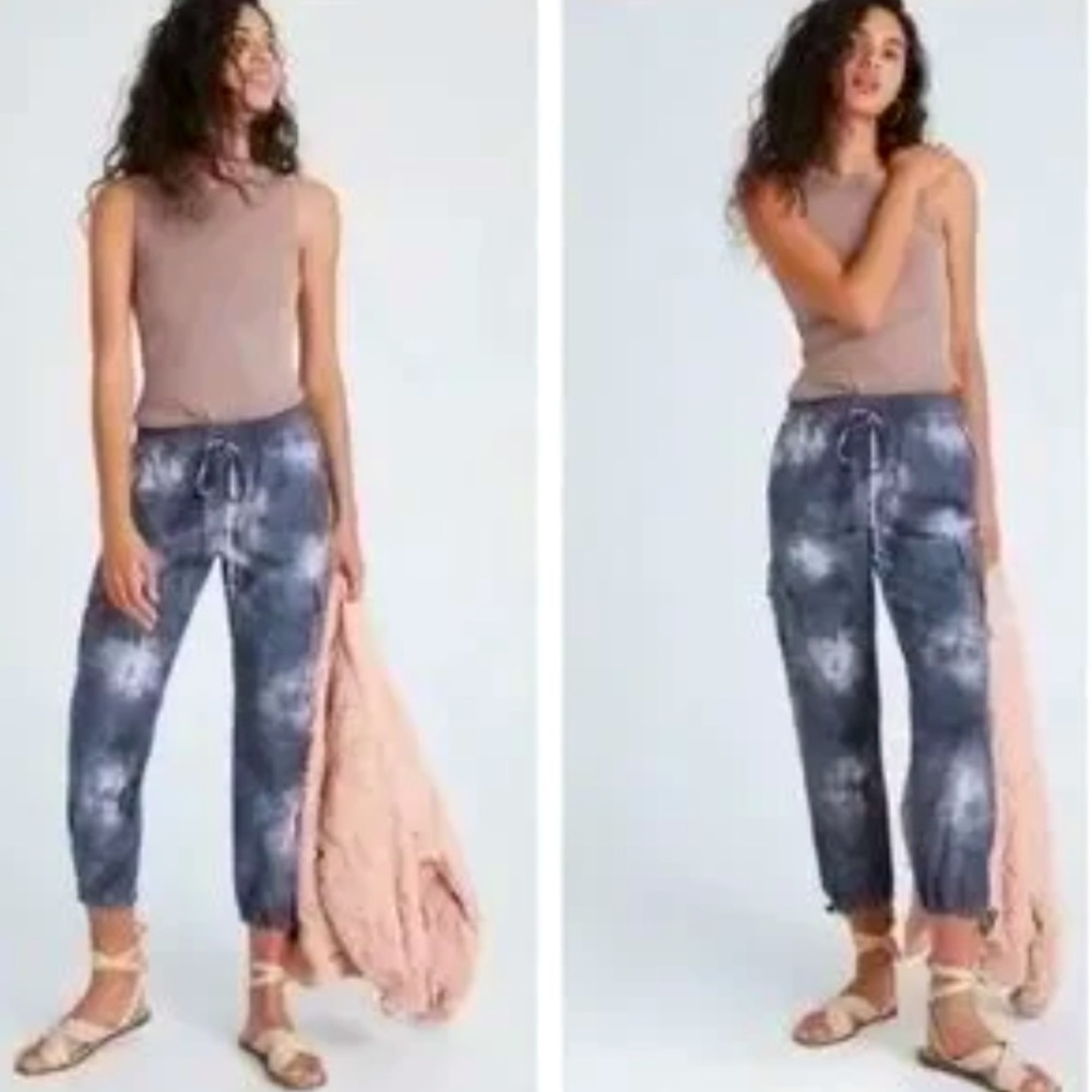 Anthropologie Sanctuary Tie Dye Bleached Cargo Pants size M Festival